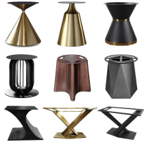 Restaurant marble dining table foot Italian rock board table leg light luxury minimalist stainless steel table foot iron round dining table frame