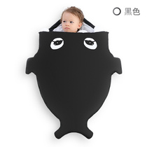 Stroller sleeping bag anti-kick by cartoon cute baby stroller warm foot cover shark sleeping bag plus suede to be versatile