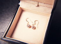 High quality South Korean Korean version of long section Water crystal ball road pass long section ear-ear hook earring ornament female