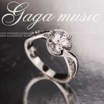 European and American names Yuanyuan Tongan exquisite luxury style Broken Drill 1 Carat Emulation Diamond Ring Bride Wedding Wedding Crystal Ring