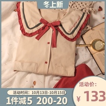 Japanese pajamas women spring and autumn cotton long-sleeved trousers set Princess sweet and cute new home clothes two-piece set