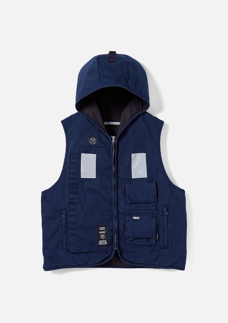 四季出品日仓NEIGHBORHOOD LS C-VEST反光机能工装背心马甲男22SS
