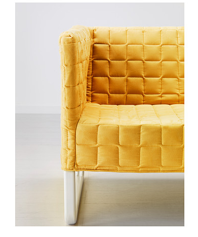 宜家新品ikea knopparp库帕 双人沙发 纯黄色 灰色 宜家家居代购