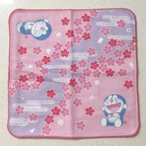 Japanese system Bandai BANDAI Doraemon A dream pure cotton small handkerchief with small square towel flowing cherry blossom 23cm * 23cm