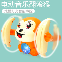 Rolling monkey puzzle sound and light electric tipping monkey baby boy girl baby crawling somersault little monkey toy
