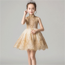 Children host dress Girls catwalk piano competition performance dress 2020 new flower girl puffy yarn princess dress