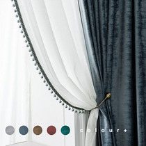 Vintage blue Modern high-end light luxury postmodern American Nordic Velvet Solid color custom living room bedroom jacquard flannel