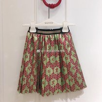 gucci big boy New bow full printed green pleated skirt