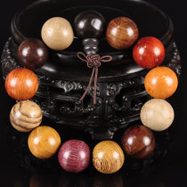 Multi-treasure bead hand string 15mm rosewood cliff cypress green sandalwood red twig rosewood yew fashion jewelry bracelet Buddha beads