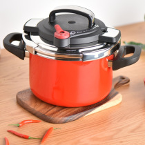 304 stainless steel high-pressure pan red enamel home 6 5L induction cooker gas universal pressure cooker gas stove