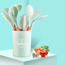 Silicone spatula spoon oil brush silicone clip set kitchen tools silicone wooden handle kitchenware 12-piece combination small