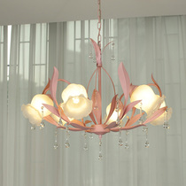 Eurostyle Girls Pink Crystal Childrens Chandelia Chandelia Creative Cozy Hankata Garden Beauty Yard bedroom Lamp