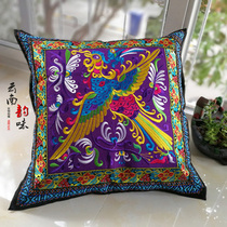 Chinese style living room sofa pillow office cotton and linen hotel bedside cushion backrest Phoenix pillow case does not contain core