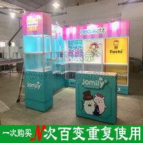 Small booth decoration design exhibition and layout medical device lighting exhibition can be removed reuse stand