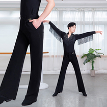 Latin dance pants new mens friendship modern national standard Waltz square dance wide leg pants mens straight dance pants