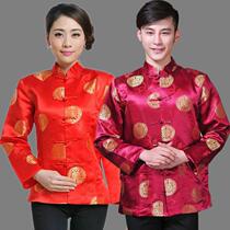 Men and women couples clothing single clothes rich men Tang suit long sleeve jacket wedding banquet Tang suit stage performance overalls