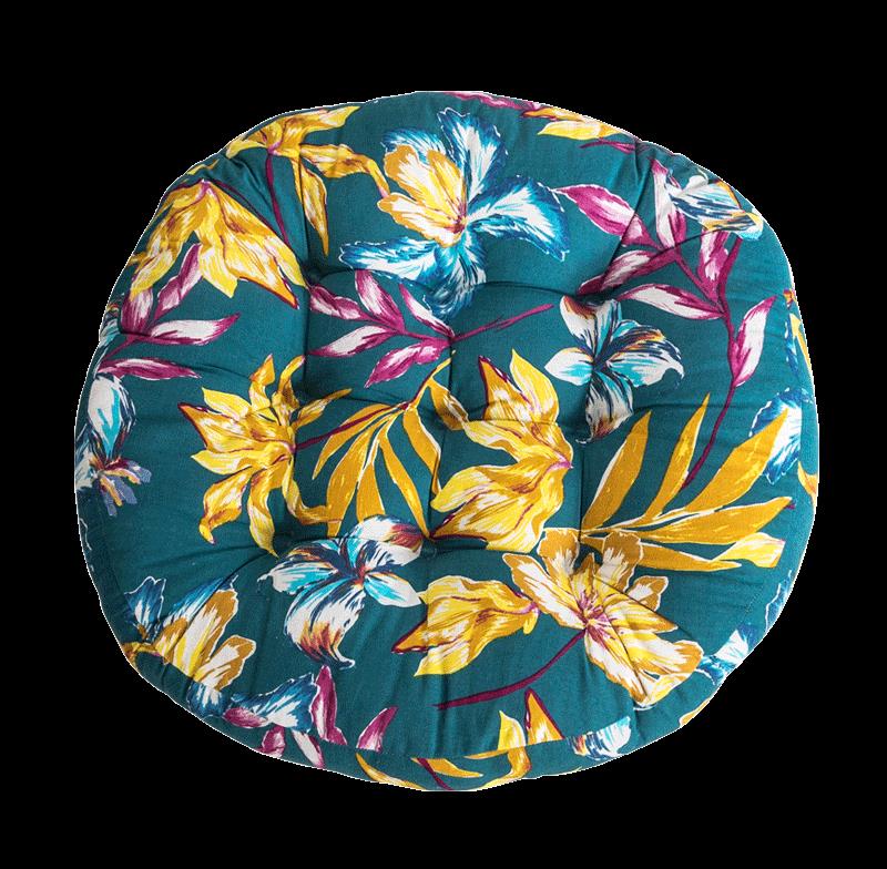 复古古风蒲团棉麻榻榻米坐垫椅垫卧室儿童圆形地垫