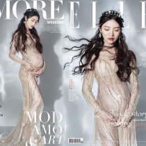 New pregnant womens photo clothing big-name dress beautiful high-end pregnant mother photo studio photo clothing Golden perspective photography