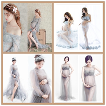 New studio photography photo photo maternity dress Beautiful fairy gray yarn pregnancy art theme photo photo clothing
