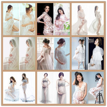 New photo white pregnant woman photo clothing Mommy art photo beautiful clothes Photo studio photography Lace gauze skirt