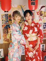 Photo studio kimono dress God girl Japanese girlfriends sisters theme Daily Photo exterior photography costume