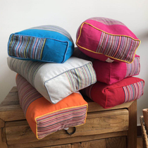 Sister Lius old rough cloth pillow Buckwheat shell filled square pillow Cervical pillow