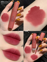 New mousse lip glaze 3CE soft mist matte lipstick BEARBERRY CLARET silky dont pull dry