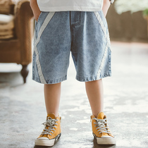 Boys summer clothes soft denim shorts thin boys loose middle and big children Harlan outside wear children fat children five-point pants