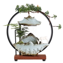 Zen running water fountain Lucky ornaments Circulating water Office desktop atomization humidification landscape decoration Opening gift