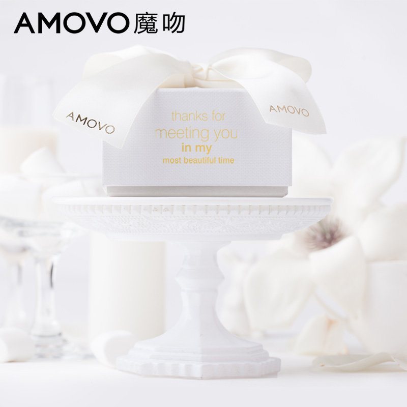 amovo魔吻高端婚礼婚庆成品喜糖纯可可脂手工夹心黑巧克力10盒产品展示图5