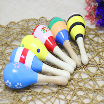 High quality wooden trumpet sand hammer Bell infant educational toy childrens musical instrument baby early education exercise hearing