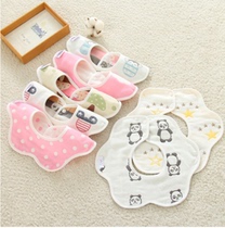 Baby saliva towel cotton waterproof baby gauze bib newborn children bib 360 degree rotating summer thin