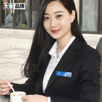 Chest plate customized stainless steel pin type metal number plate company employee work card name brand name plate custom-made