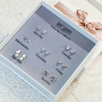 One week to raise ears sterling silver earrings female summer earrings high-level simple and exquisite gifts to give girlfriends tide