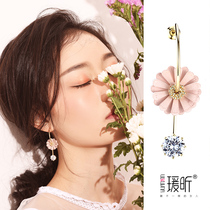 Ear clip female earless spiral clip cute sterling silver needle earring face thin ring ring earrings female temperament goddess Fan