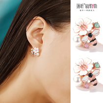 Ear clip female earless ladybug silver stud hipster enamel creative earrings flower earrings sweet small earrings