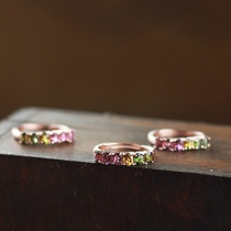 Yunling Original Jewelry Color Natural Brazilian Tourmaline Ring Women 925 Sterling Silver Inlay Adjustable Size