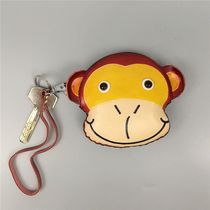 Mini cartoon coin purse female small leather coin bag short student Korean cute keychain hanging small wallet