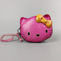 Leather coin purse female cute cartoon 2019 new coin bag student short mini girl halter neck wallet