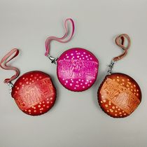 Cowhide coin purse female small retro polka dot round wallet Female student short Korean cute short coin bag