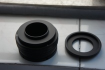 M65-M42 adapter ring aluminum matte black with M65 focusing barrel