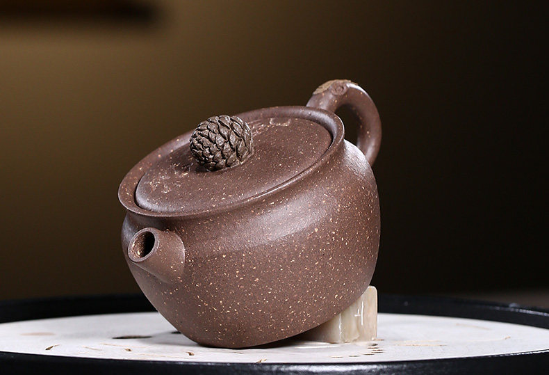 【花器推荐】胡鹏松果原矿青段泥宜兴紫砂壶纯全手工茶壶小品105c