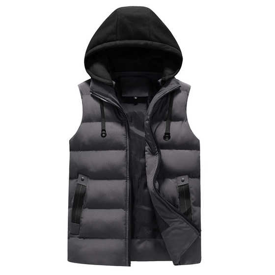 Autumn and winter men's thickened down cotton vest for men's winter Korean style trendy shoulder warm sports horse clip jacket Autumn and winter men's thickened down cotton vest for men's winter Korean style trendy shoulder warm sports horse clip jacket