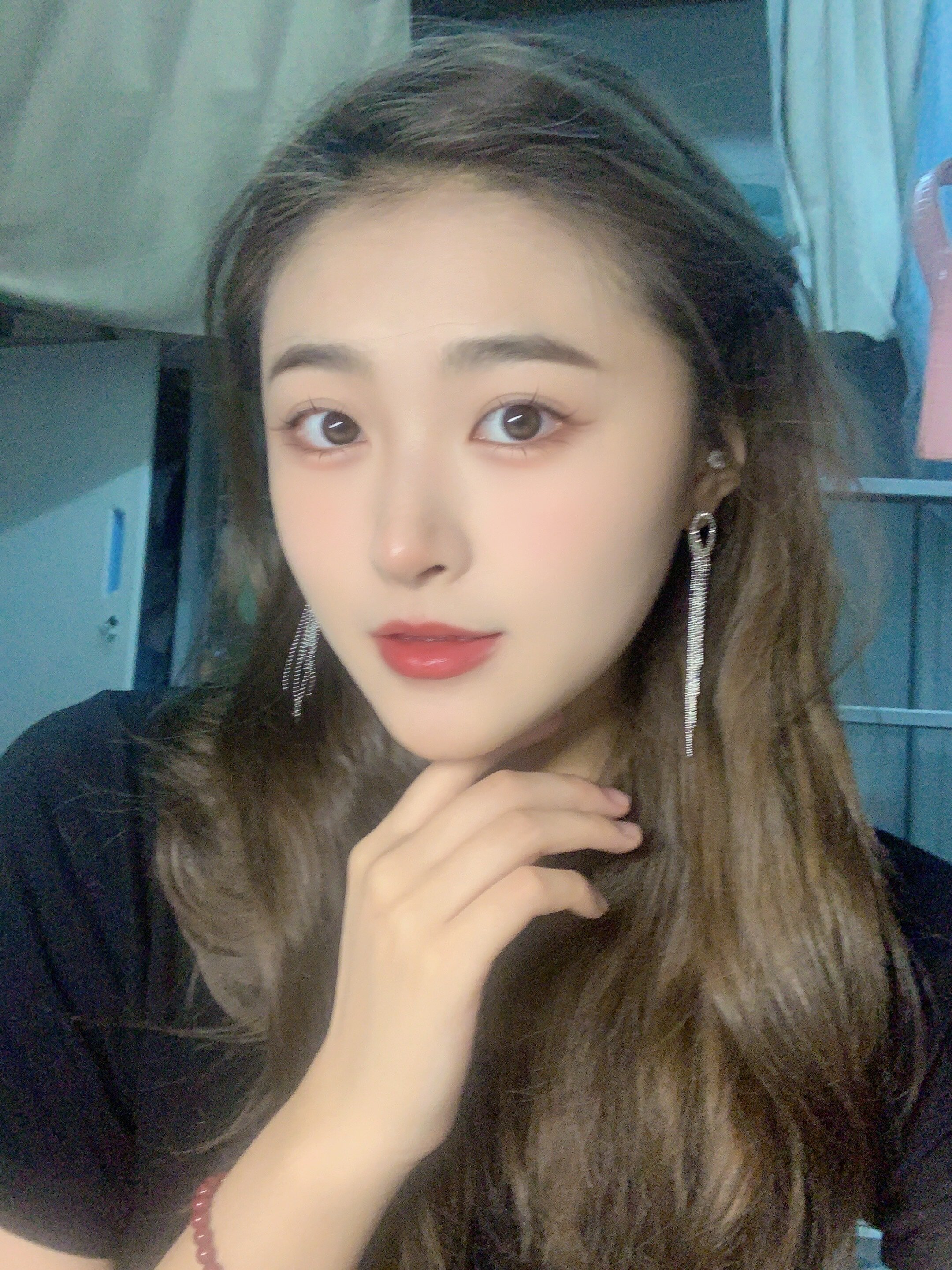 脸大适合的耳环银色长款流苏轻奢气质纯银耳钉小众设计