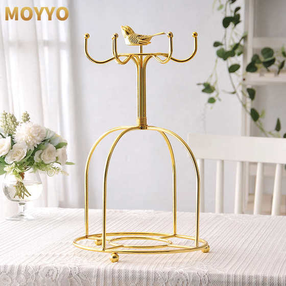 Moyyo 유럽 스타일의 금도 도금 조류 스탠드 커피 컵 접시 컵 접시 랙 거꾸로 배수구 컵 스탠드 차 컵 스탠드 가정용 Moyyo 유럽 스타일의 금도 도금 조류 스탠드 커피 컵 접시 컵 접시 랙 거꾸로 배수구 컵 스탠드 차 컵 스탠드 가정용