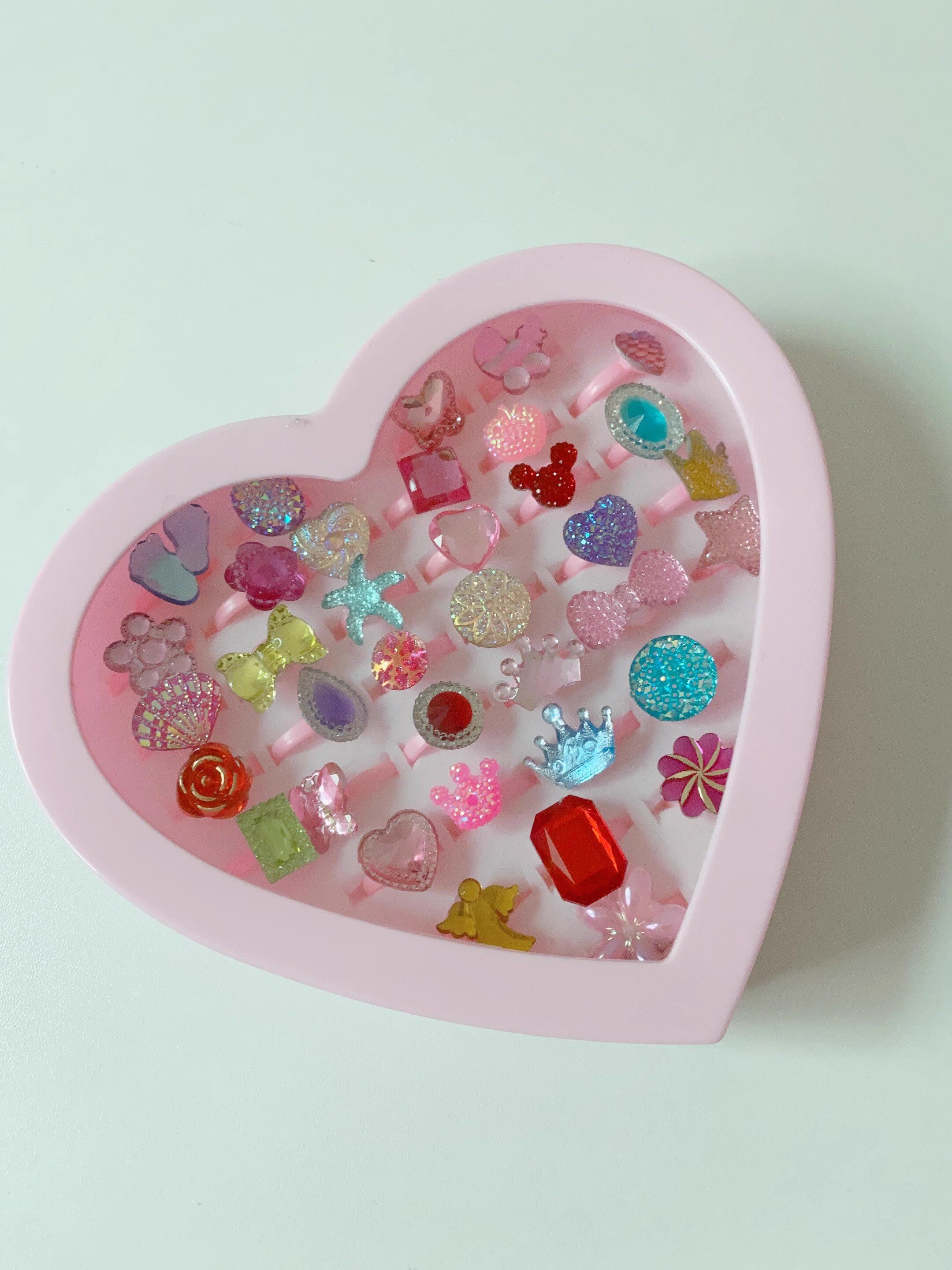 儿童戒指玩具女童小女孩钻石宝石艾莎女孩公主首饰品可爱水钻卡通