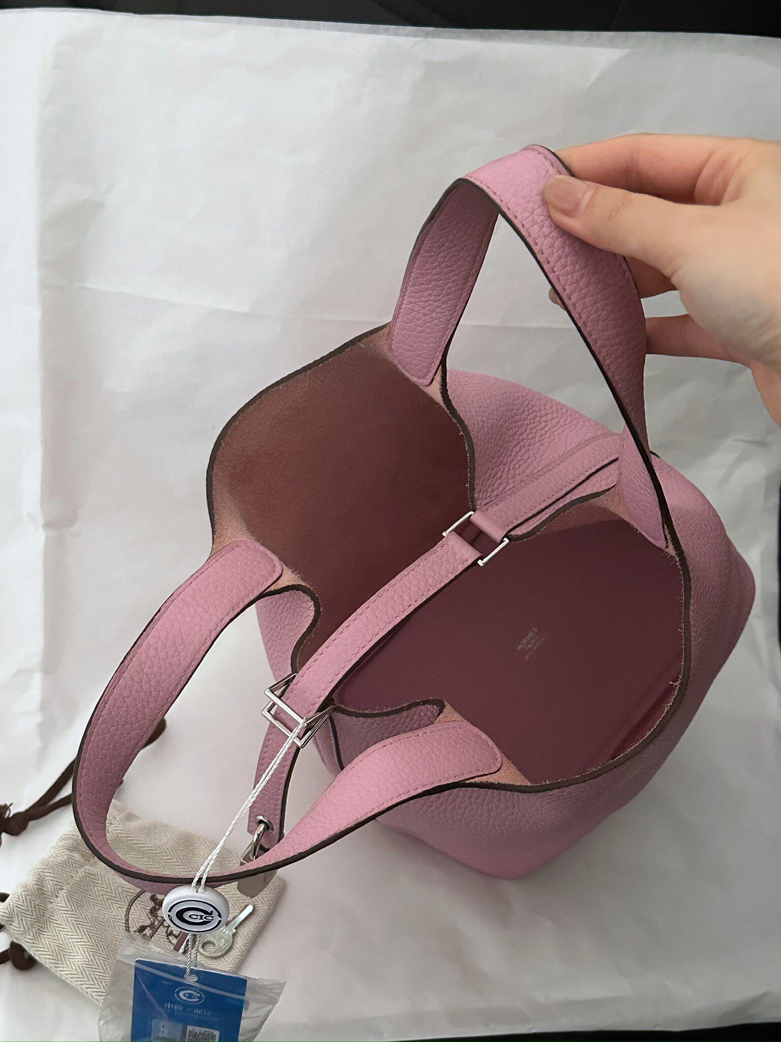 [9.8新]hermes爱马仕锦葵紫菜篮子picotin18托特包手提包专柜正品