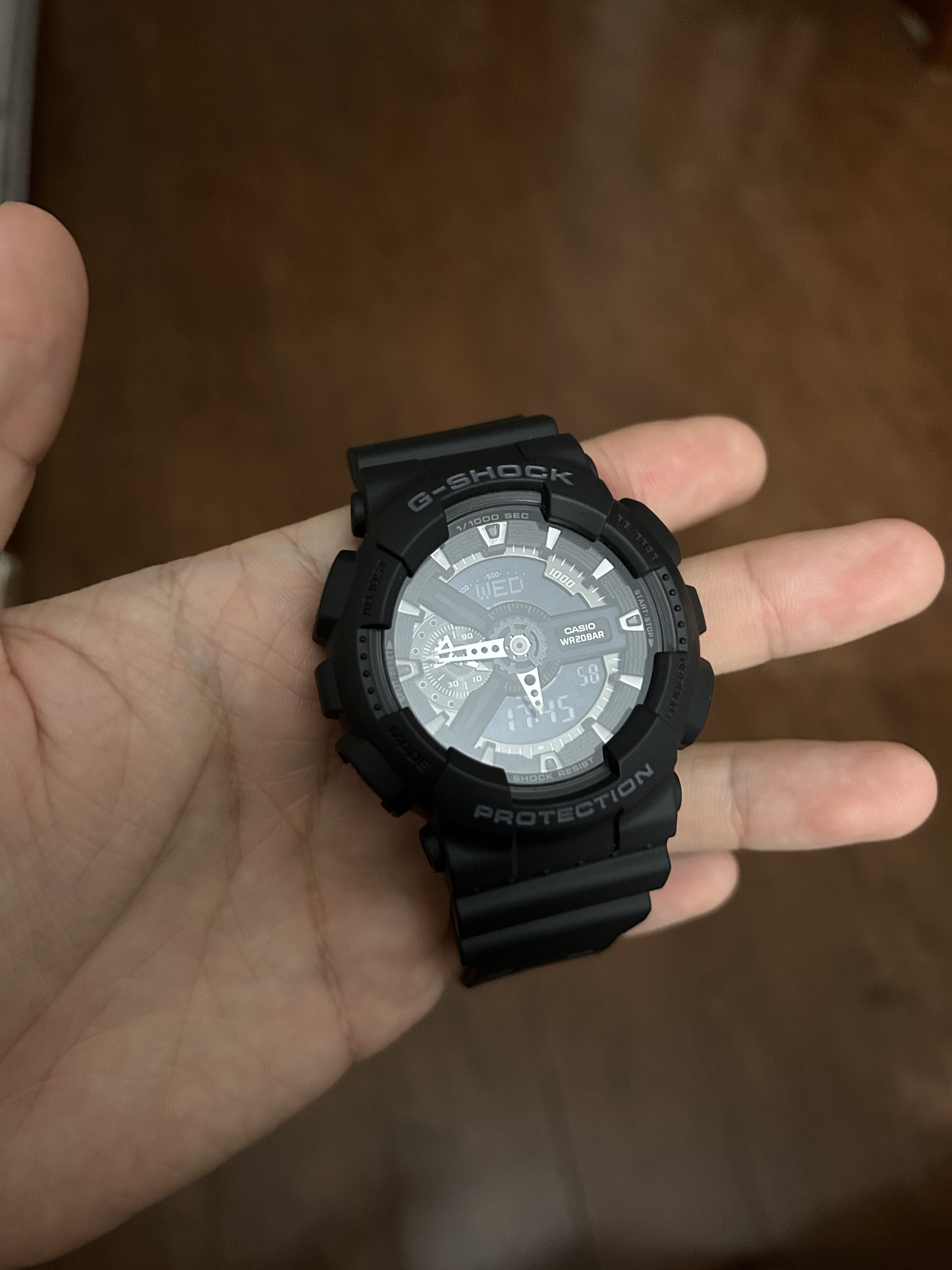 shock运动防水电子表黑武士 ga-110-1b 110gb 100