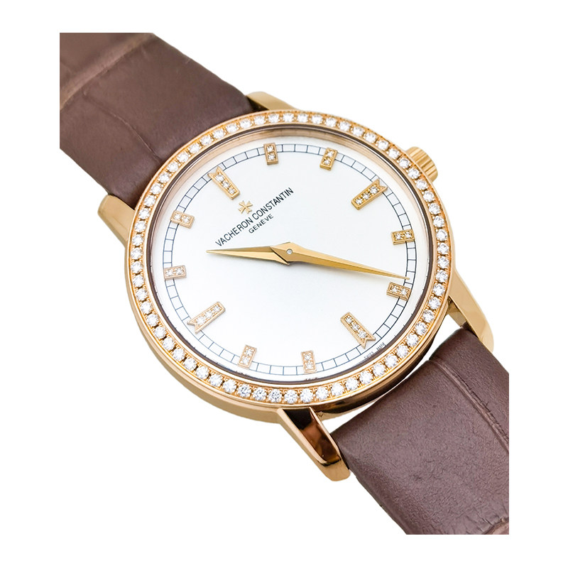 8新] 江诗丹顿18k玫瑰金原镶钻女表25558/000r-9406