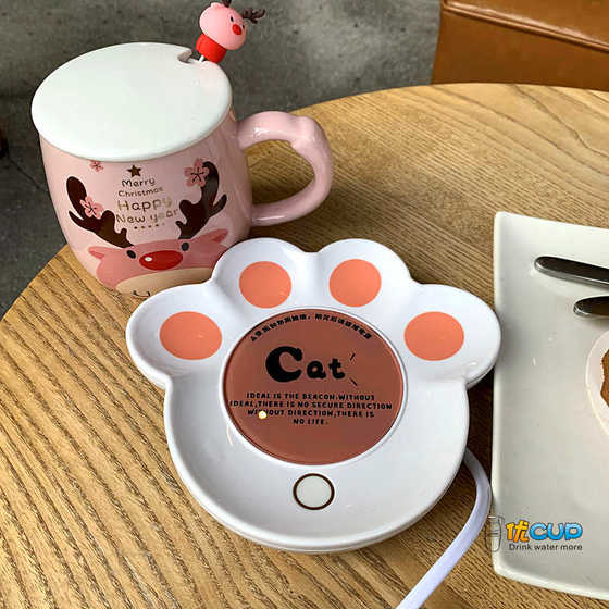 귀여운 고양이 발톱 단열 패드 플러그인 난방베이스 일정한 온도 코스터 가정용 뜨거운 밀크 차 온수기 선물 컵 귀여운 고양이 발톱 단열 패드 플러그인 난방베이스 일정한 온도 코스터 가정용 뜨거운 밀크 차 온수기 선물 컵